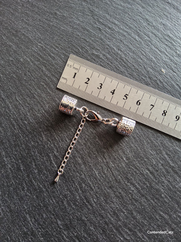 Antique Silver Tone Alloy End Cap Sets for 9.5mm Cord (9.8mm end caps)
