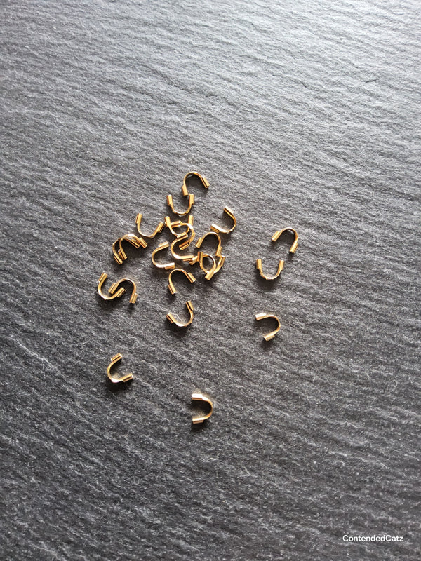 316 Gold Surgical Stainless Steel Wire Guardians 6.5x5x1.5mm, Hole: 0.7mm