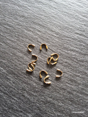 316 Gold Surgical Stainless Steel Wire Guardians 6.5x5x1.5mm, Hole: 0.7mm