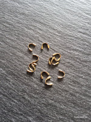 316 Gold Surgical Stainless Steel Wire Guardians 6.5x5x1.5mm, Hole: 0.7mm