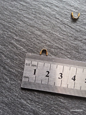 316 Gold Surgical Stainless Steel Wire Guardians 6.5x5x1.5mm, Hole: 0.7mm