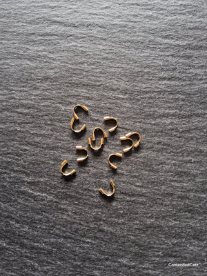 316 Gold Surgical Stainless Steel Wire Guardians 6.5x5x1.5mm, Hole: 0.7mm