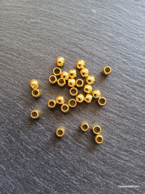 20 or 100 Bright Gold 7mm Smooth Plain Barrel Metal Alloy Spacer Beads 7x6mm Hole: 4mm