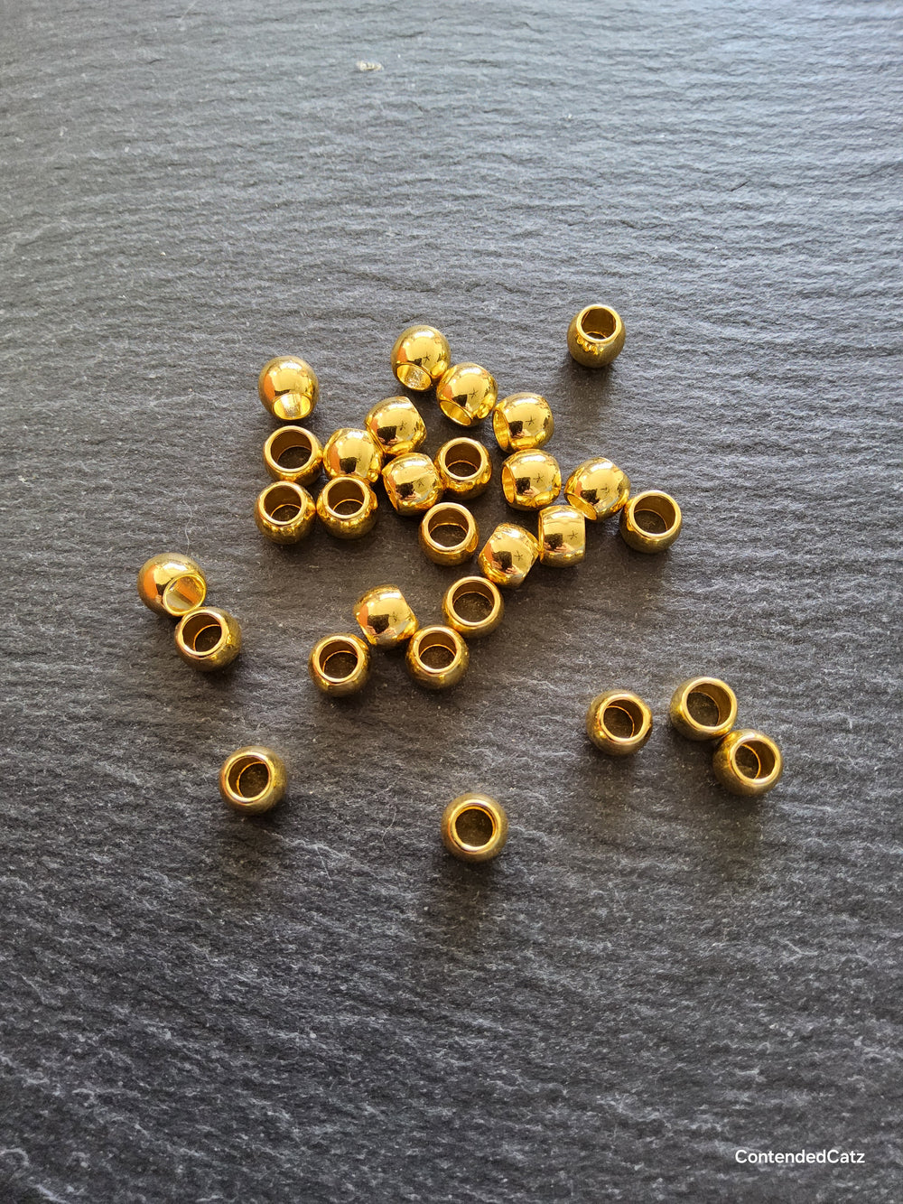 20 or 100 Bright Gold 7mm Smooth Plain Barrel Metal Alloy Spacer Beads 7x6mm Hole: 4mm