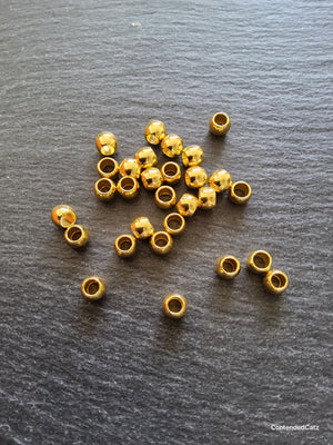 20 or 100 Bright Gold 7mm Smooth Plain Barrel Metal Alloy Spacer Beads 7x6mm Hole: 4mm