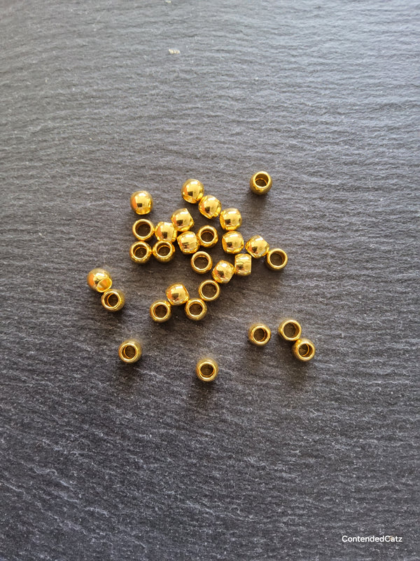 20 or 100 Bright Gold 7mm Smooth Plain Barrel Metal Alloy Spacer Beads 7x6mm Hole: 4mm