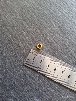 20 or 100 Bright Gold 7mm Smooth Plain Barrel Metal Alloy Spacer Beads 7x6mm Hole: 4mm