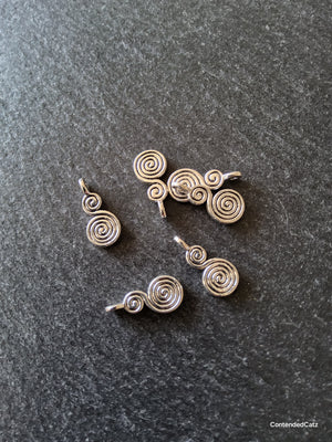 20 or 100 Double Swirl Charms Antique Silver Tone Alloy 17x8mm