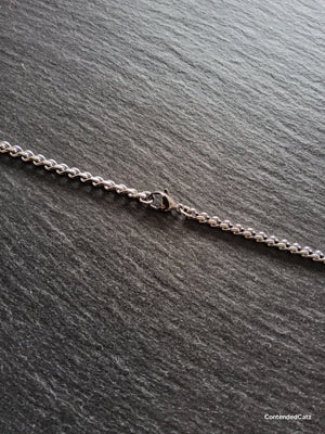 Stainless Steel Flattened Wheat Chain Necklace 3.5x2.2mm - Various Lengths