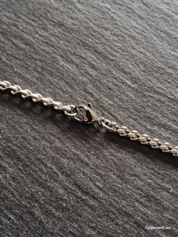 Stainless Steel Flattened Wheat Chain Necklace 3.5x2.2mm - Various Lengths