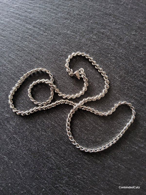 Stainless Steel Flattened Wheat Chain Necklace 3.5x2.2mm - Various Lengths