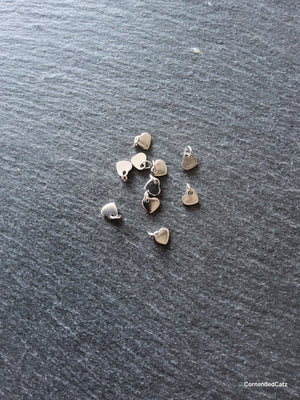 10 or 50 Stainless Steel Tiny Flat Heart Charms 6x5x0.9mm