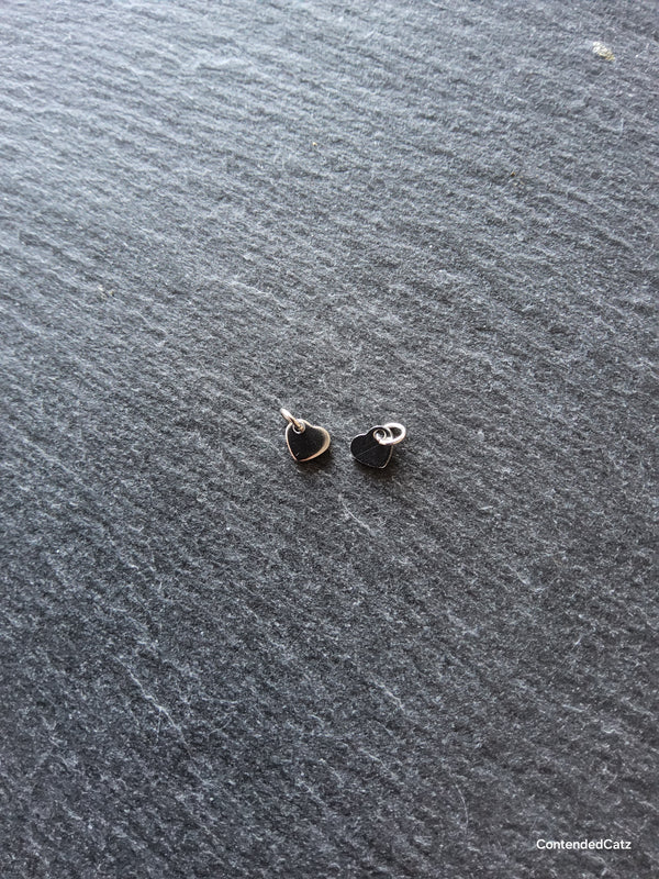 10 or 50 Stainless Steel Tiny Flat Heart Charms 6x5x0.9mm