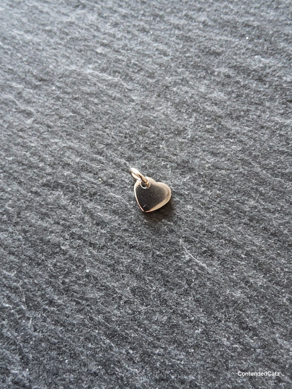 10 or 50 Stainless Steel Tiny Flat Heart Charms 6x5x0.9mm