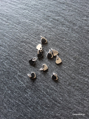 10 or 50 Stainless Steel Tiny Flat Heart Charms 6x5x0.9mm