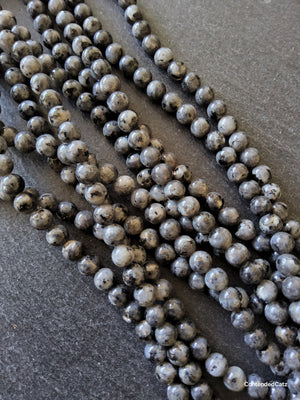 8.5mm Larvikite Natural Gemstone Beads Undyed Full 15 inch Strand Hole: 1mm