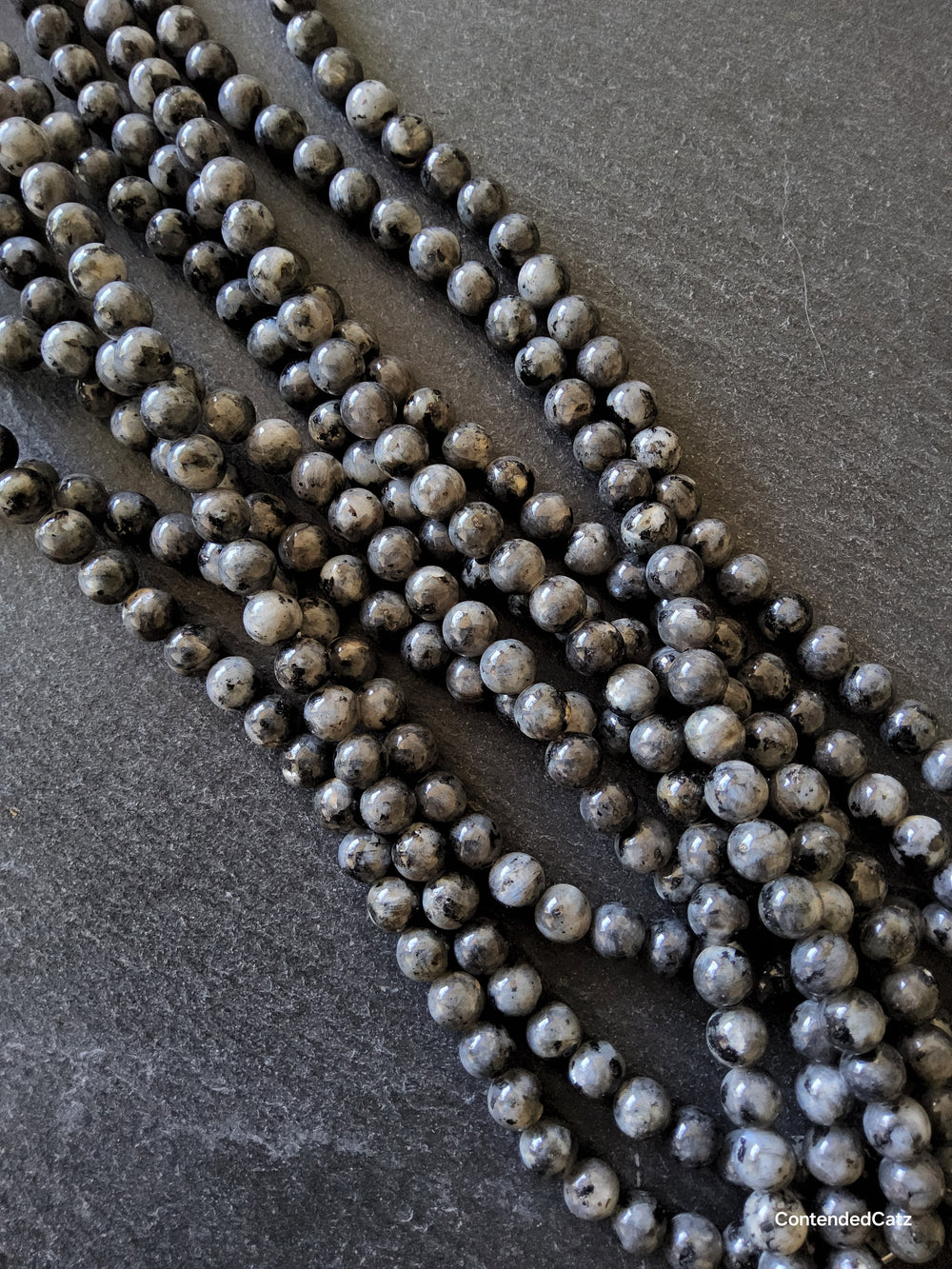 8.5mm Larvikite Natural Gemstone Beads Undyed Full 15 inch Strand Hole: 1mm
