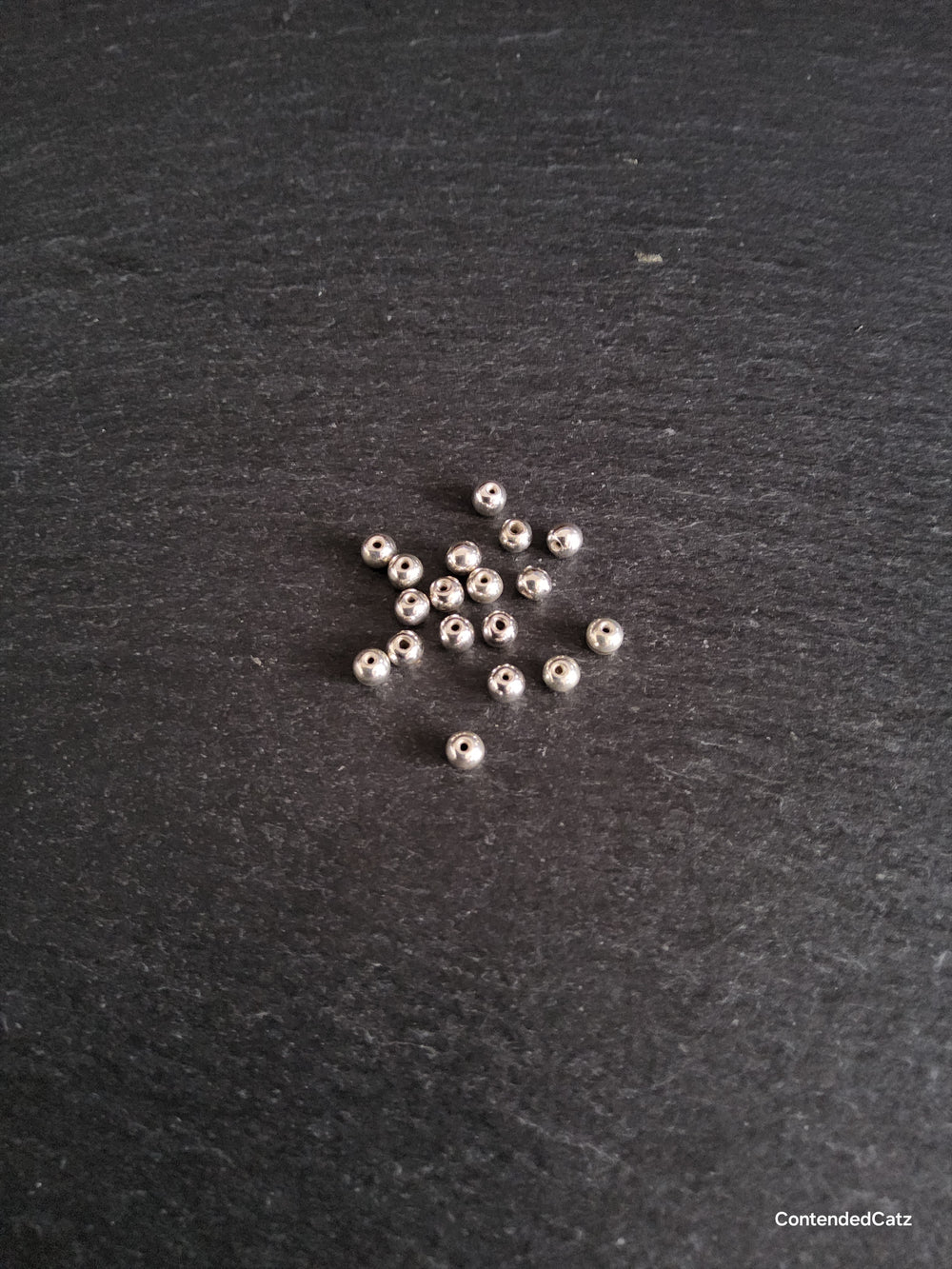 5 Solid Sterling Silver 4mm Smooth Ball Spacer Beads Hole: 1mm