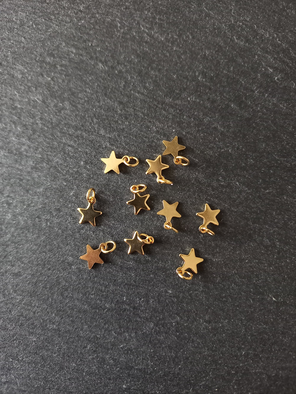 10 or 50 Real 18K Gold Plated Stainless Steel Star Charms 10x8x0.8mm