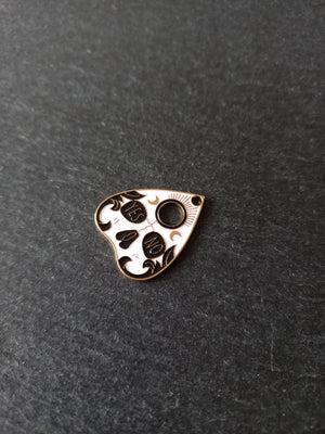 4 or 20 Ouija Skull Planchette Charms Gold Alloy with White & Black Enamel 26x22mm