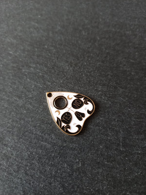 4 or 20 Ouija Skull Planchette Charms Gold Alloy with White & Black Enamel 26x22mm