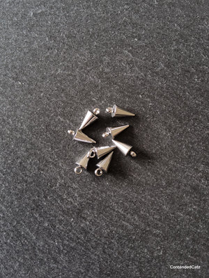 6 or 30 Stainless Steel Cone Spike Charms Solid Smooth 13.5x6mm