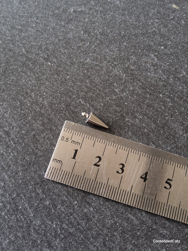 6 or 30 Stainless Steel Cone Spike Charms Solid Smooth 13.5x6mm