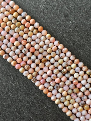 6mm Pink Opal Natural Round Gemstone Beads Full 15.7 inch Strand. Hole: 1mm