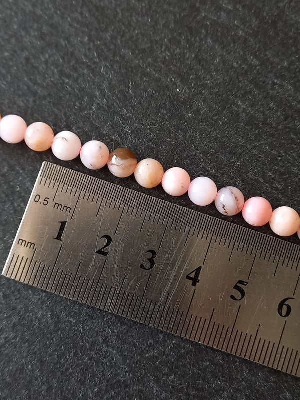 6mm Pink Opal Natural Round Gemstone Beads Full 15.7 inch Strand. Hole: 1mm