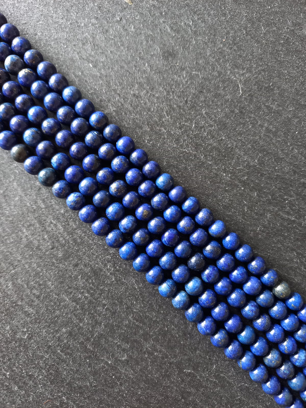 6.2mm Natural Lapis Lazuli Gemstone Beads Full 16 inch Strand Hole: 0.8mm