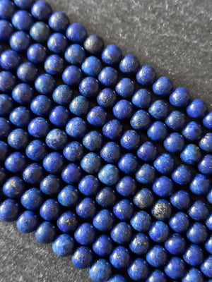 6.2mm Natural Lapis Lazuli Gemstone Beads Full 16 inch Strand Hole: 0.8mm