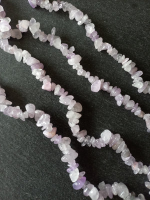 Natural Lavender Amethyst Crystal Irregular Chip Beads 5mm to 8mm. 31 inch Strand. Hole: 1mm