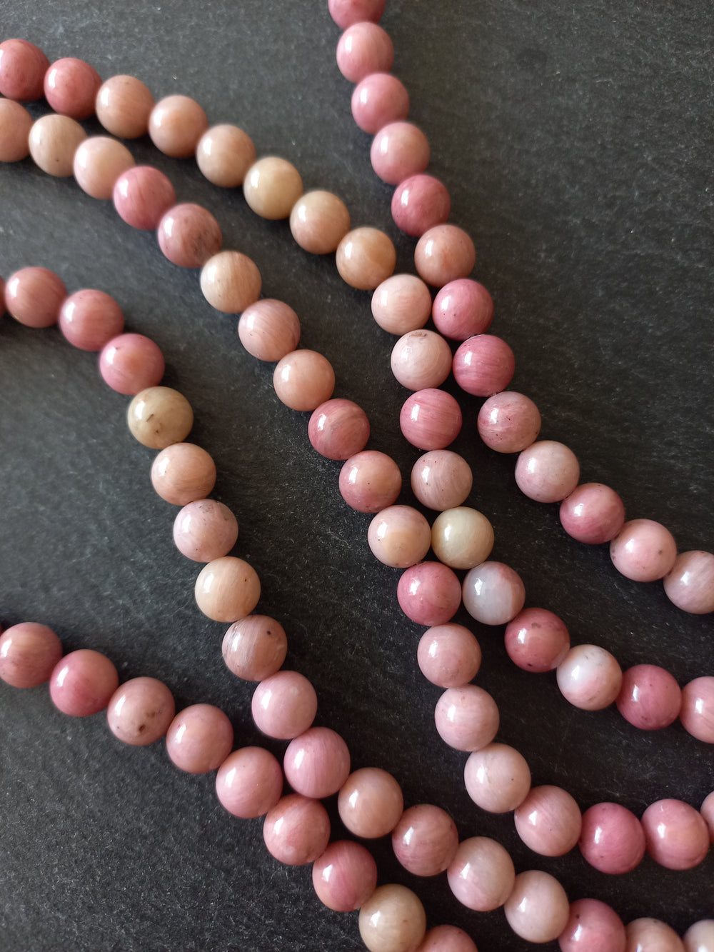 8.3mm Rhodonite Undyed Natural Salmon Pink Beads Full 15 inch strand Hole: 1mm