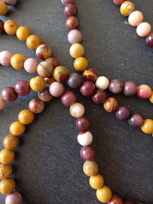 8.6mm Mookaite Round Natural Gemstone Beads Full 15 inch Strand Hole: 1mm