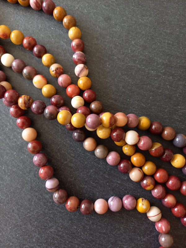 8.6mm Mookaite Round Natural Gemstone Beads Full 15 inch Strand Hole: 1mm