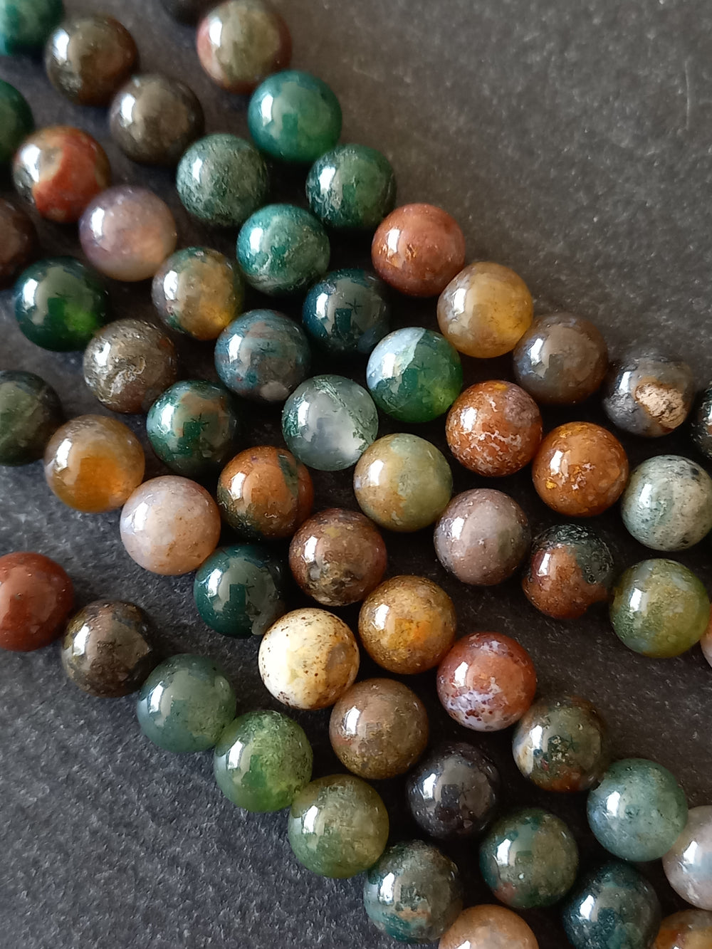 6.5mm Indian Agate Natural Undyed Round Gemstone Beads Full 15 inch Strand