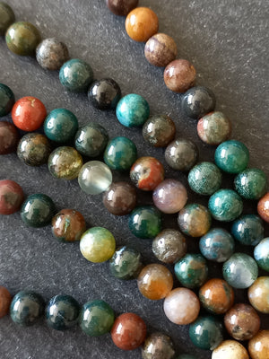 6.5mm Indian Agate Natural Undyed Round Gemstone Beads Full 15 inch Strand