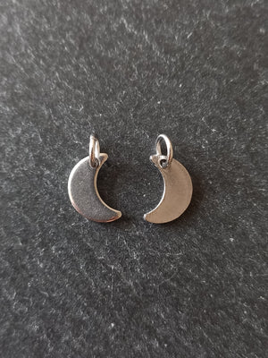 10 or 50 Stainless Steel Crescent Moon Charms 10x7x1mm