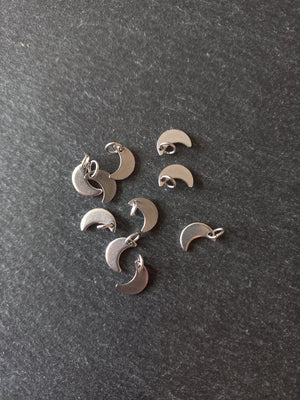 10 or 50 Stainless Steel Crescent Moon Charms 10x7x1mm