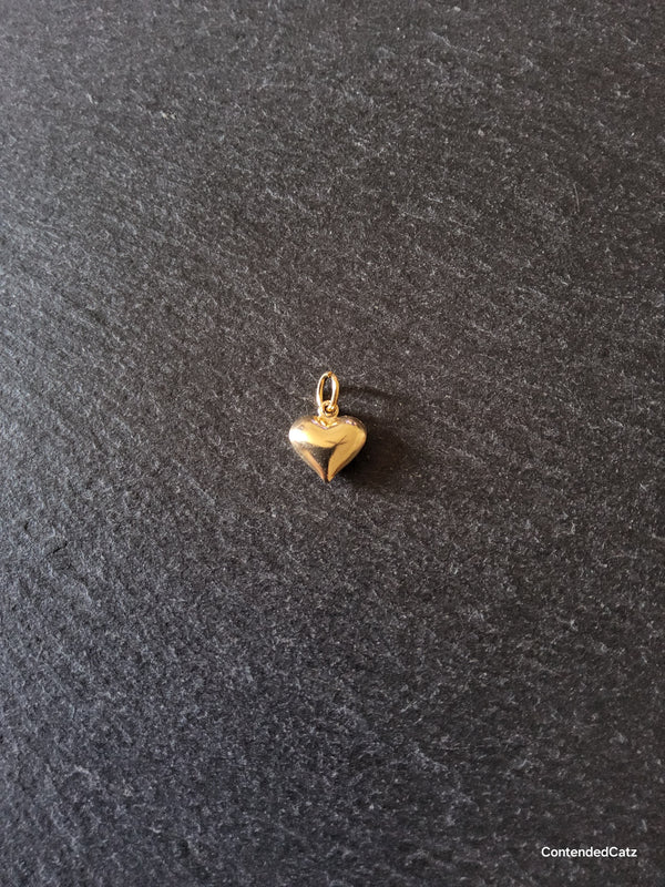 2 or 10 Heart Charms 18K Gold Plated Hollow Stainless Steel 13x11.5x4.5mm