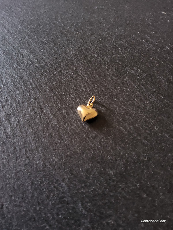 2 or 10 Heart Charms 18K Gold Plated Hollow Stainless Steel 13x11.5x4.5mm