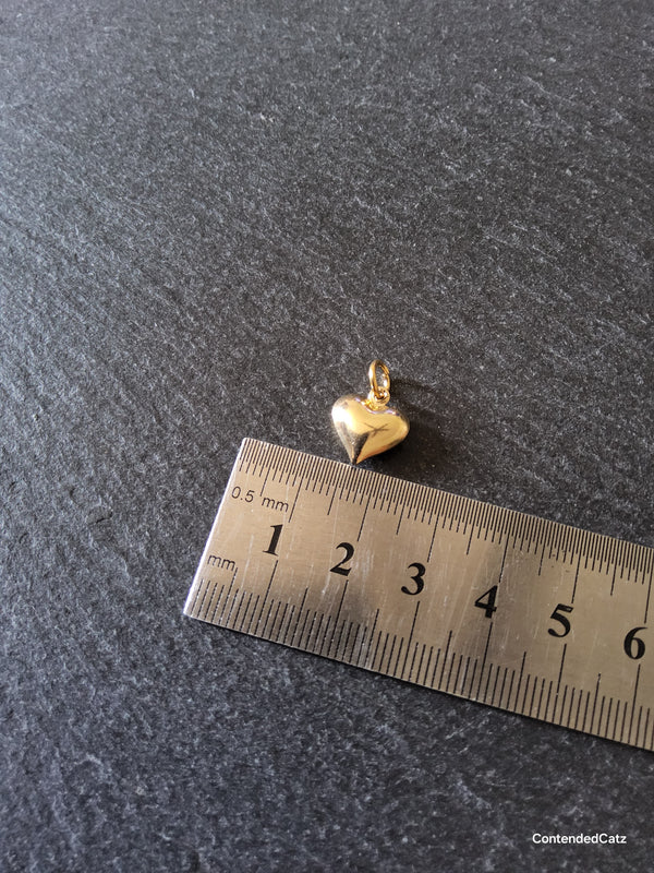 2 or 10 Heart Charms 18K Gold Plated Hollow Stainless Steel 13x11.5x4.5mm