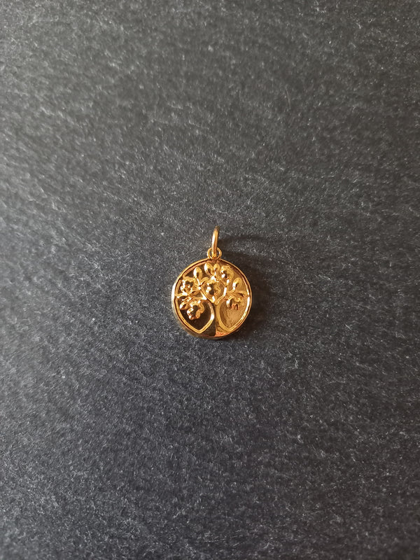 1 or 5 Stainless Steel Tree of Life Charms Genuine 18K Gold Plated 18x15x2mm