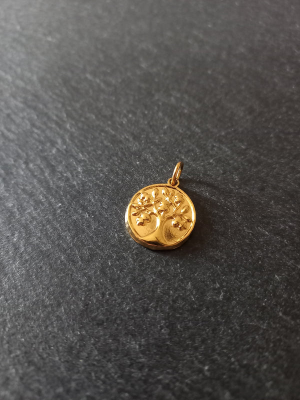 1 or 5 Stainless Steel Tree of Life Charms Genuine 18K Gold Plated 18x15x2mm