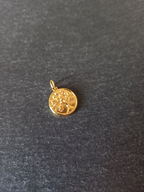 1 or 5 Stainless Steel Tree of Life Charms Genuine 18K Gold Plated 18x15x2mm