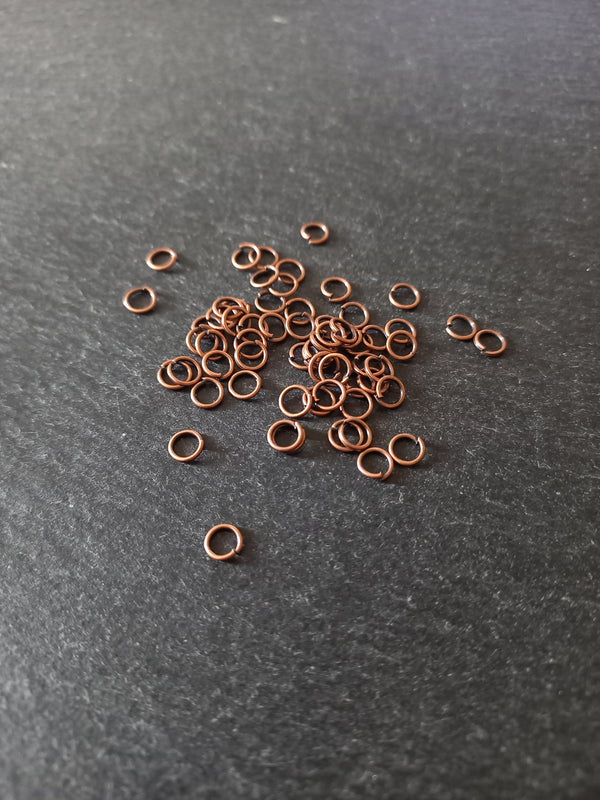 200 or 1000 Antique Copper Tone Alloy 5mm Diameter 0.7mm Jump Rings (21 gauge)