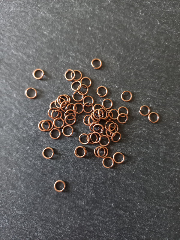 200 or 1000 Antique Copper Tone Alloy 5mm Diameter 0.7mm Jump Rings (21 gauge)