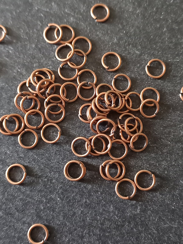 200 or 1000 Antique Copper Tone Alloy 5mm Diameter 0.7mm Jump Rings (21 gauge)