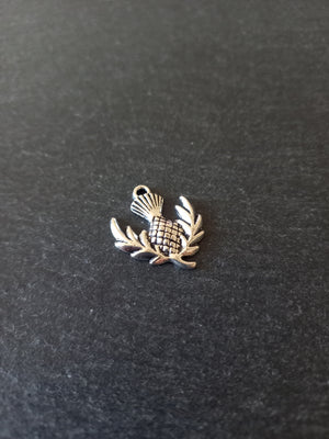 10 or 50 Scottish Thistle charms Antique Silver Tone Alloy 23x20mm