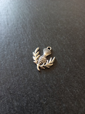 10 or 50 Scottish Thistle charms Antique Silver Tone Alloy 23x20mm
